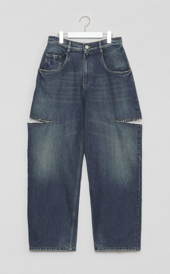 サイドスリット5ポケットデニムパンツ