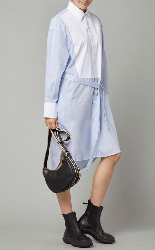 ストライプシャツワンピース