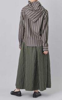 スカーフ付ボタンダウンストライプシャツ