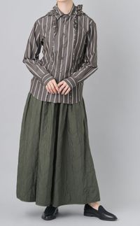 スカーフ付ボタンダウンストライプシャツ