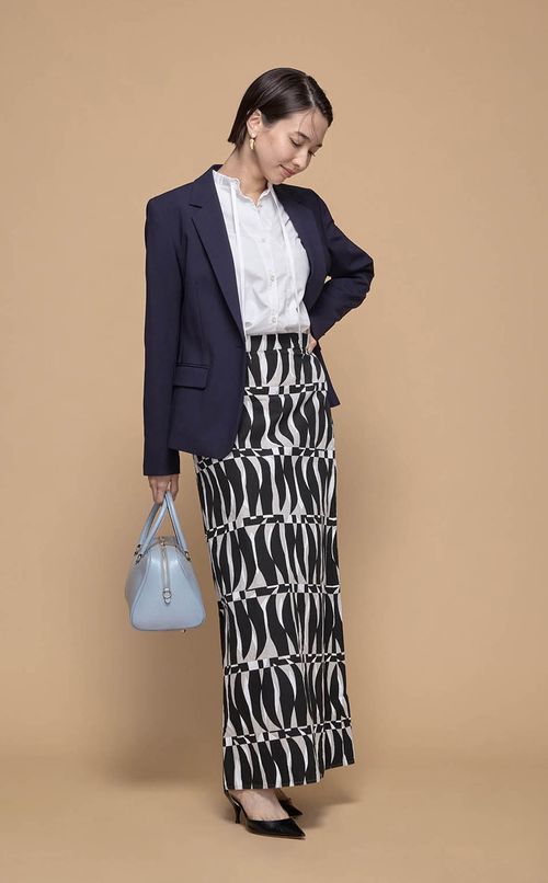 プリントセミフレアロングスカート