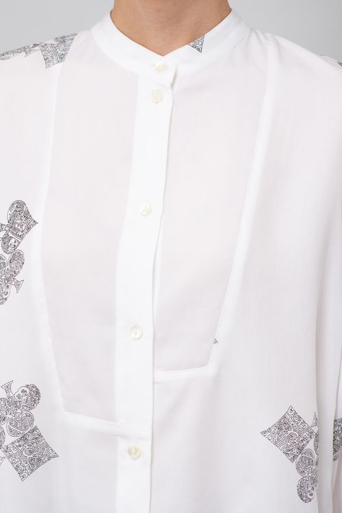 トランプモチーフプリントブラウス