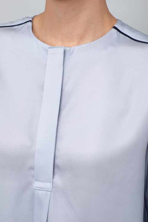 バイカラーパイピングブラウス