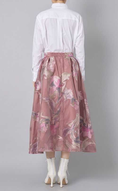 ペイントフラワージャガードスカート
