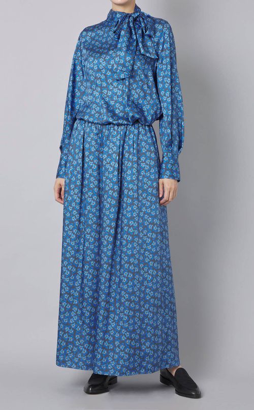 フラワープリントボウタイブラウス