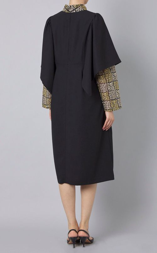 レースコンビダブルスリーブドレス