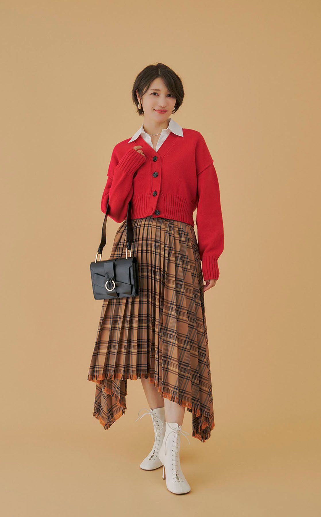 CINOH｜チェックアコーディオンプリーツスカート