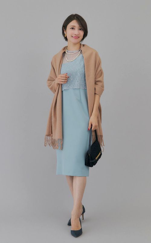 ブラウス付アシンメトリーワンピース