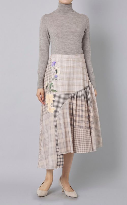 アシンメトリープリントスカート