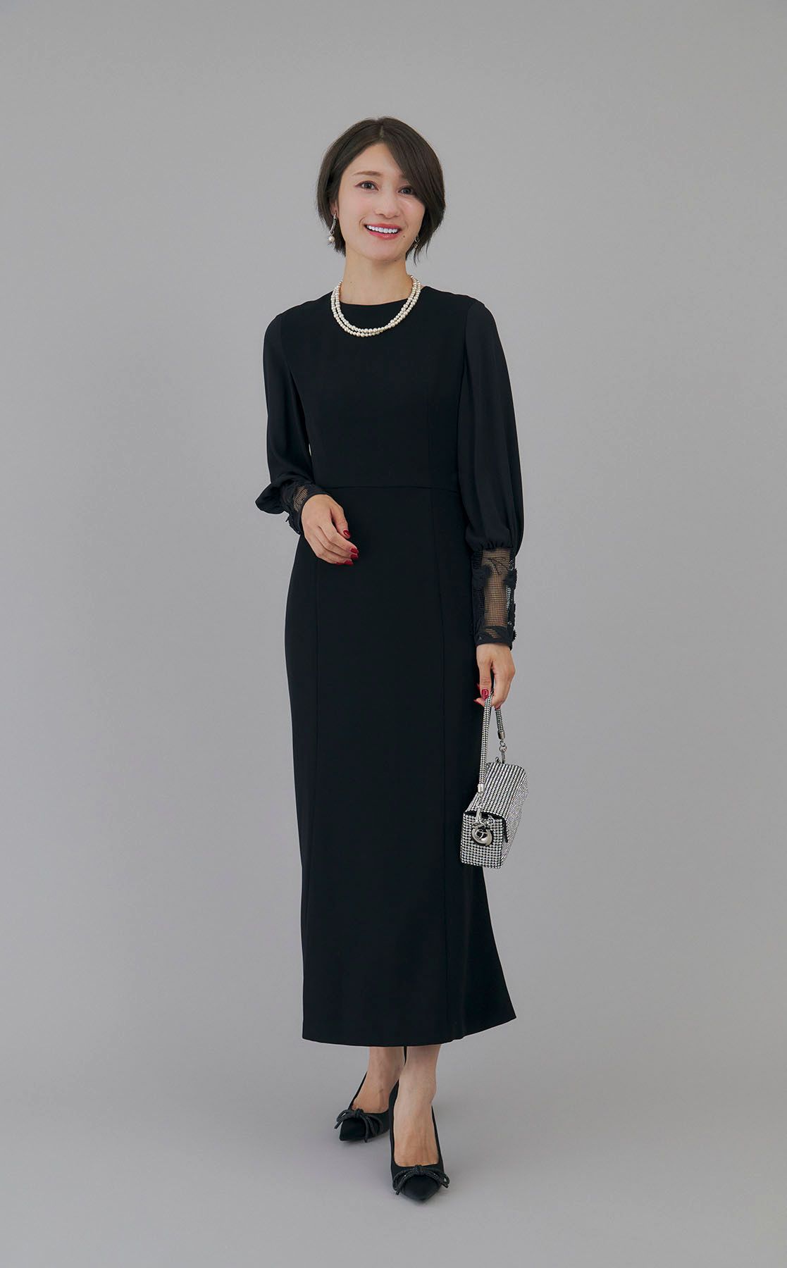 kaene｜フラワーレースカフスワンピース