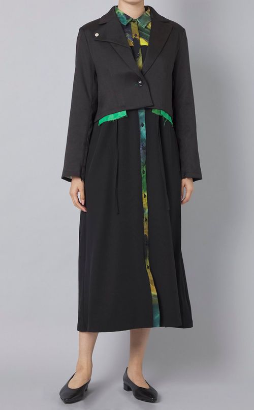 マーブルペイントイレヘムワンピース