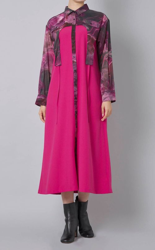 マーブルペイントイレヘムワンピース