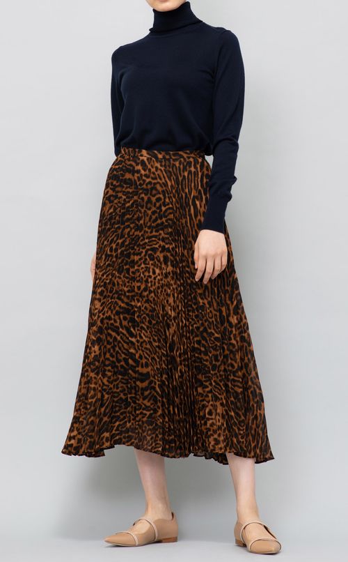 アニマル柄プリーツスカート