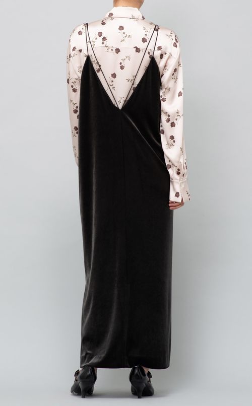 ベロアキャミソールロングワンピース