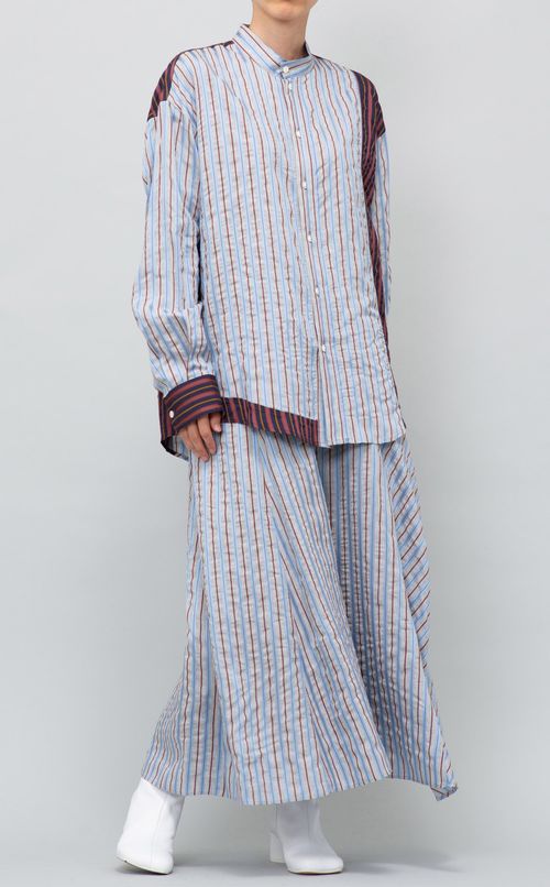 ストライプパネルシャツ