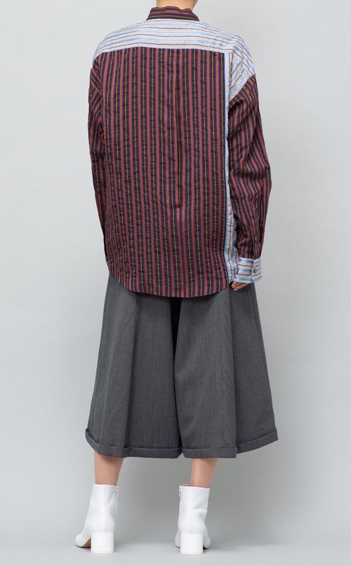 ストライプパネルシャツ