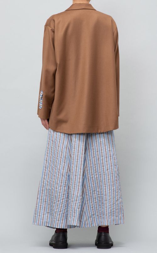 ストライプ切替ダブルジャケット