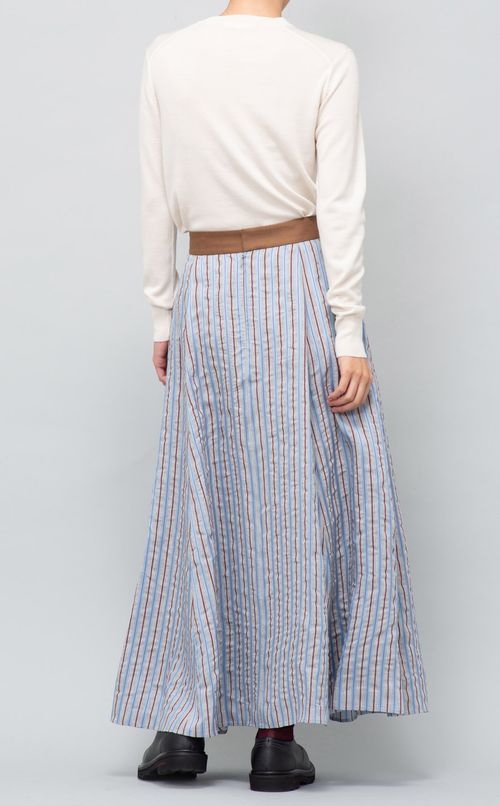 シルク混ストライプスカート