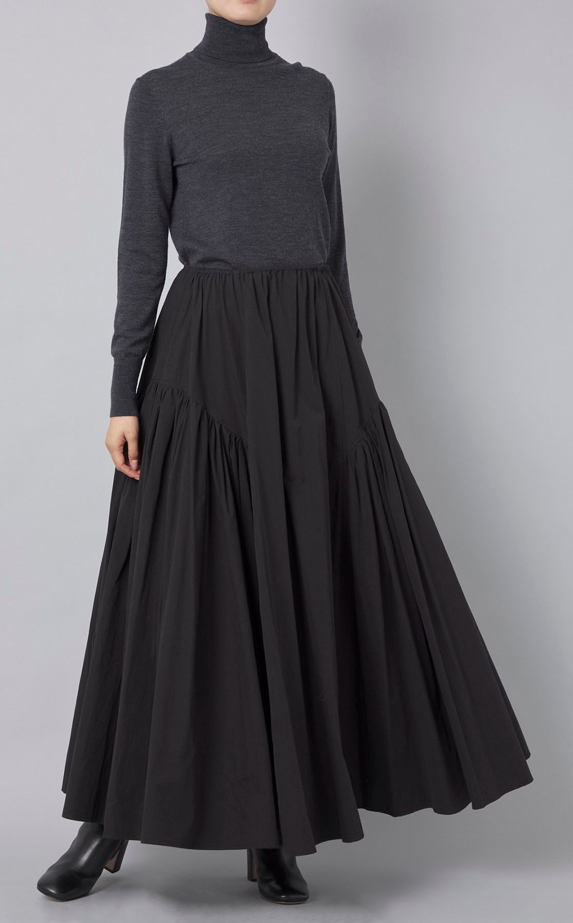 エトレトウキョウ　サイドギャザーロングスカート ETRE TOKYO スカート サイドランダムギャザーロングスカート