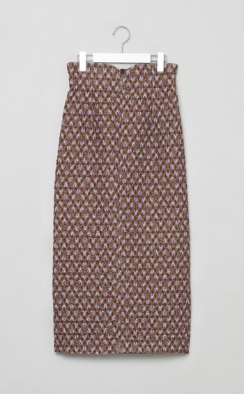 フラワープリントジャガードスカート