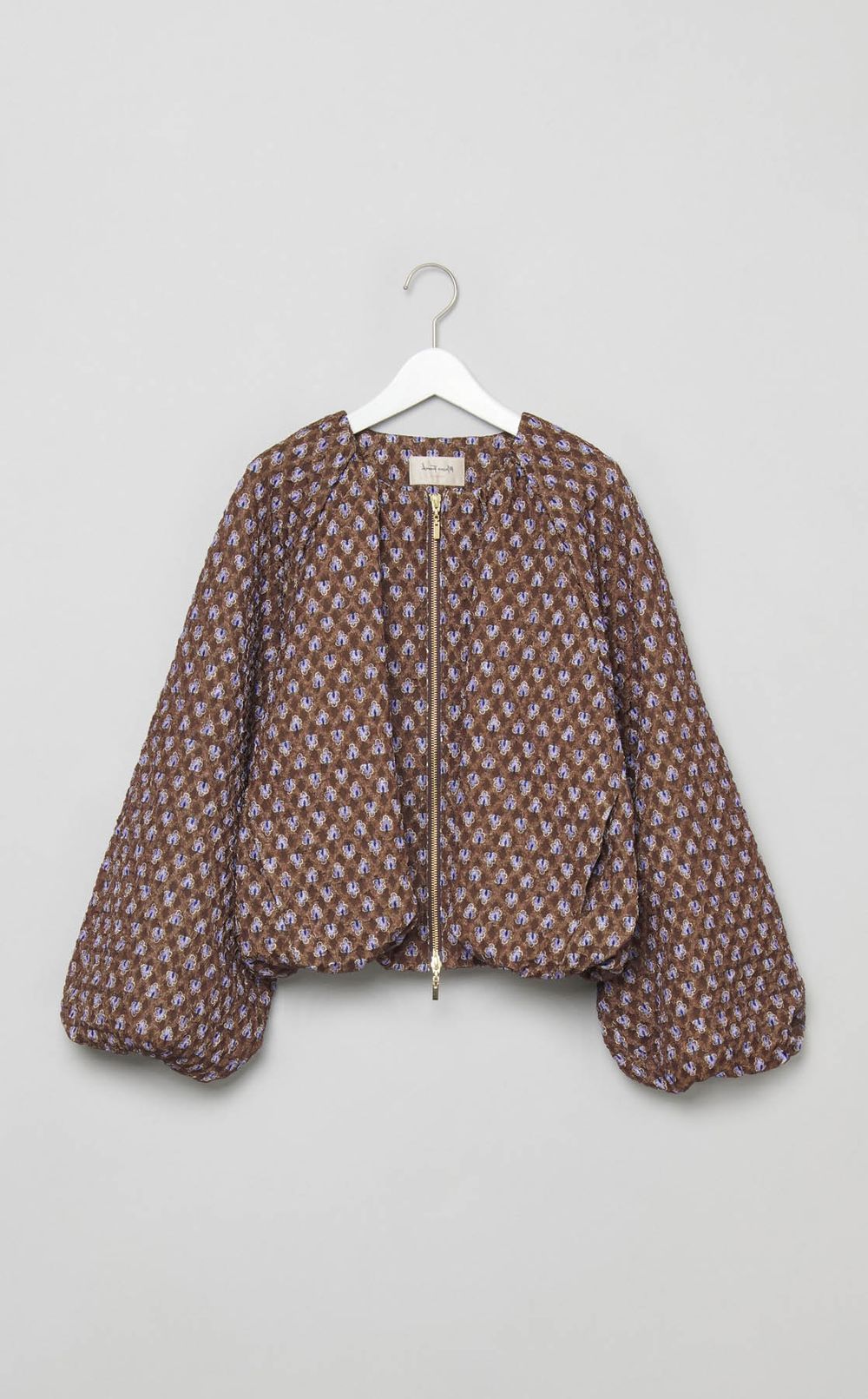 フラワープリントジャガードブルゾン