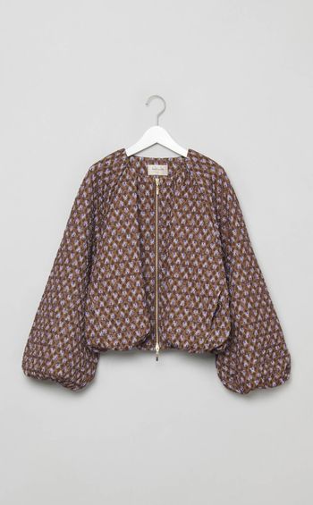 フラワープリントジャガードブルゾン