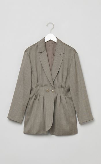 ウールテーラードタックジャケット