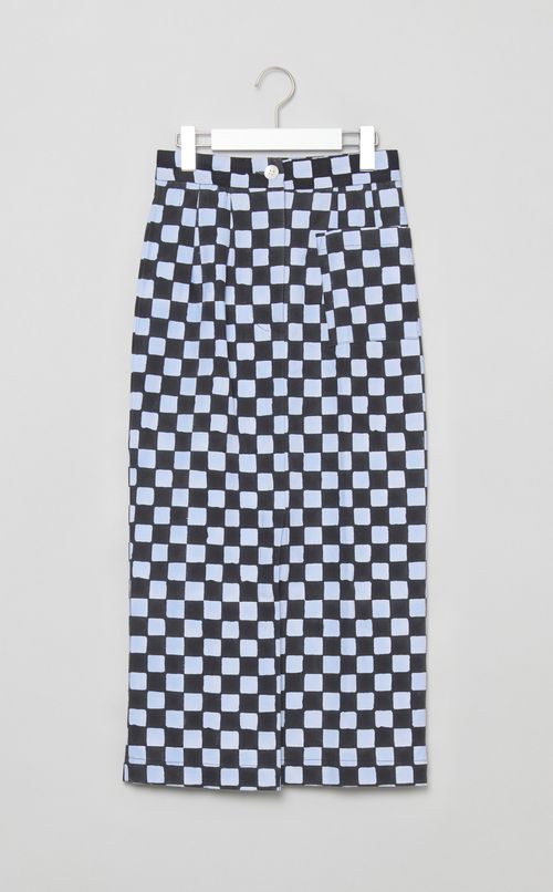 ダブルチェックキャンバススカート