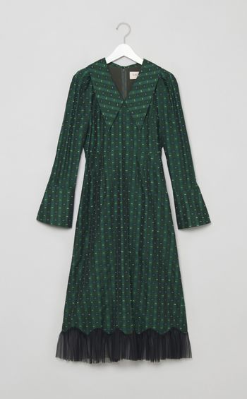 チェックジャガードワンピース