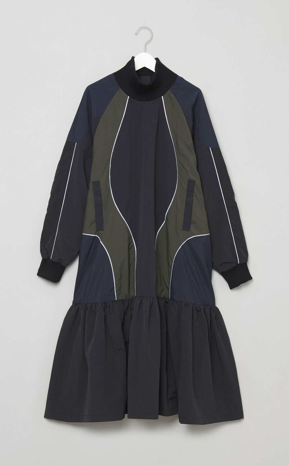 カラー切替ナイロンワンピース