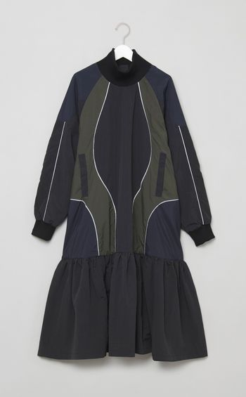 カラー切替ナイロンワンピース