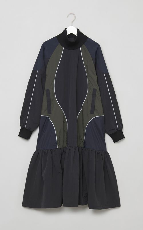 カラー切替ナイロンワンピース