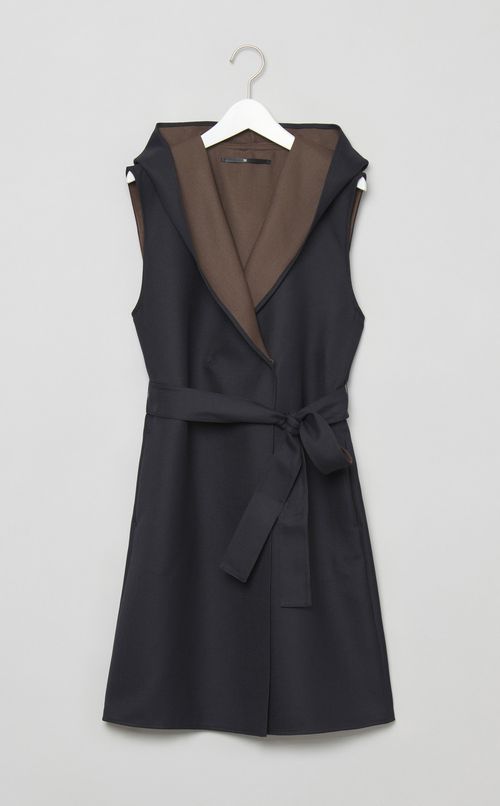 ダブルフェイスフーデットジレ