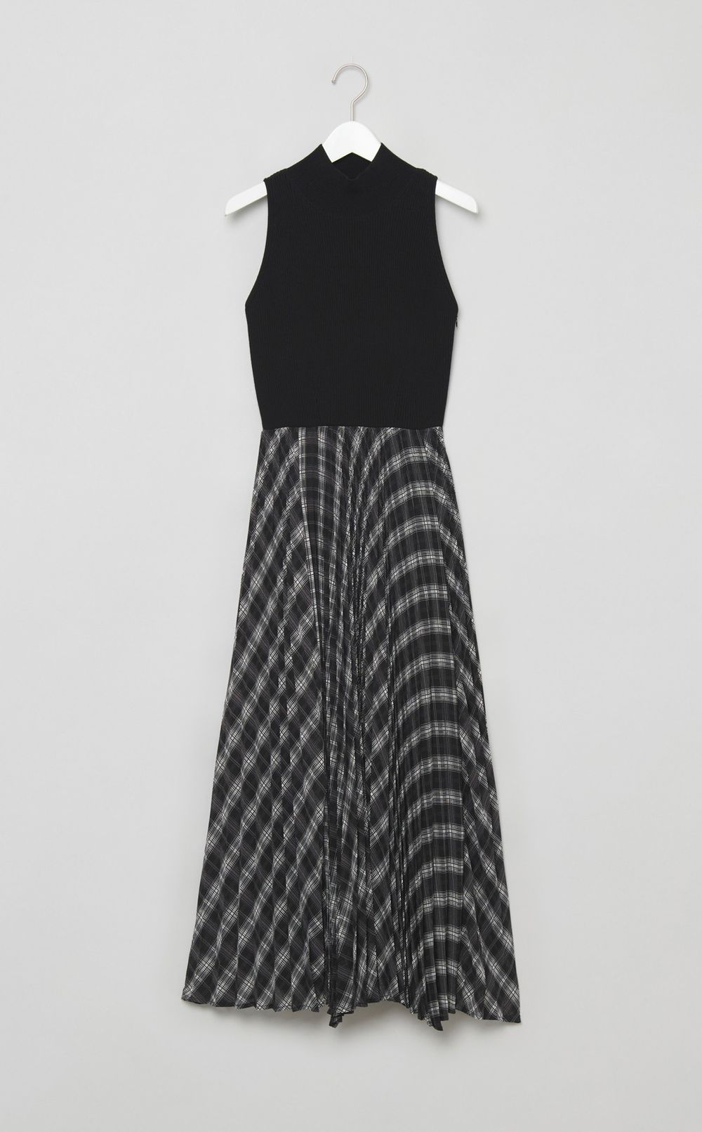 ニットドッキングプリーツワンピース