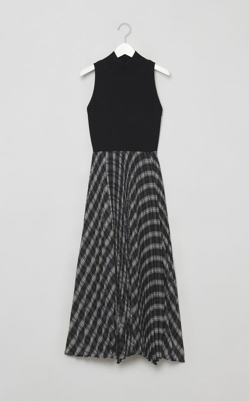 ニットドッキングプリーツワンピース