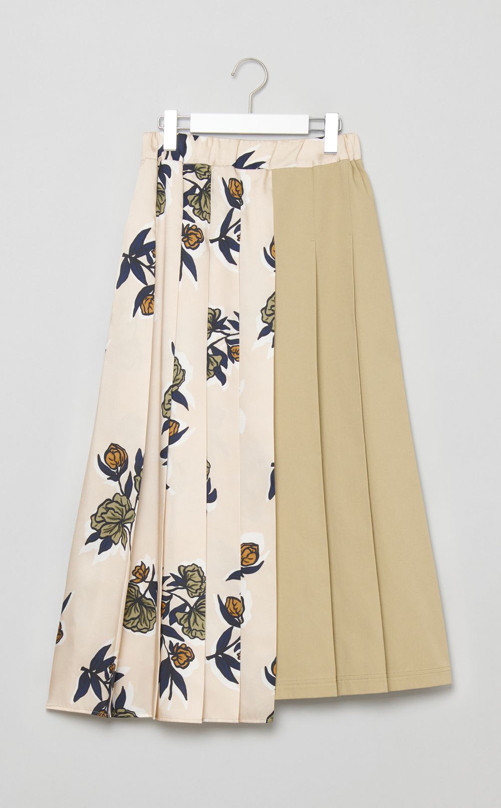 フラワープリントミックスプリーツスカート