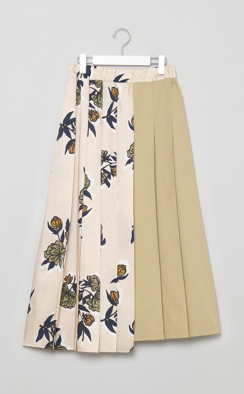 フラワープリントミックスプリーツスカート