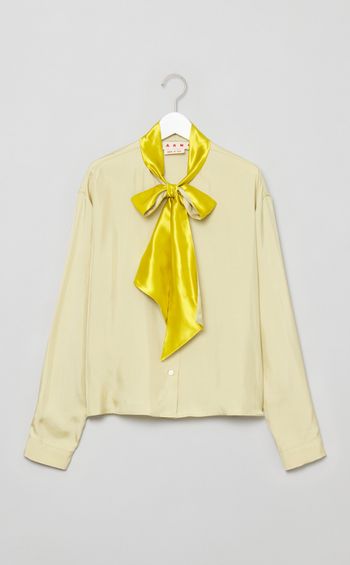 バイカラーボウタイブラウス