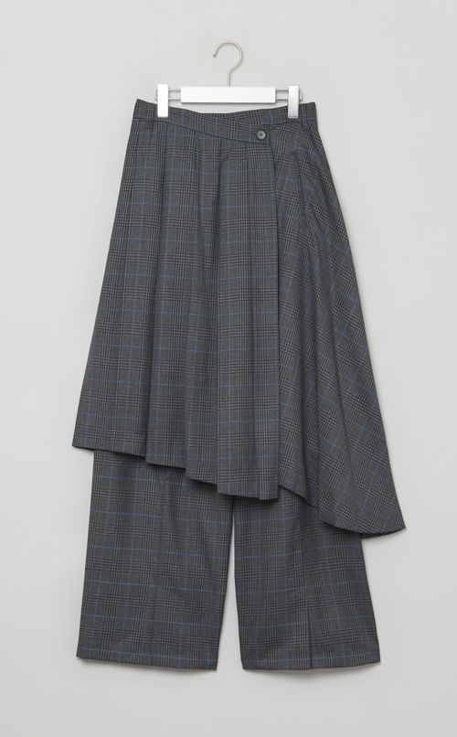 プリーツスカートレイヤードパンツ