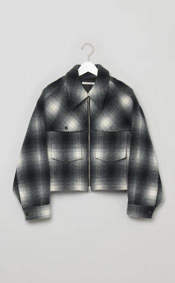 チェックオーバーサイズブルゾン