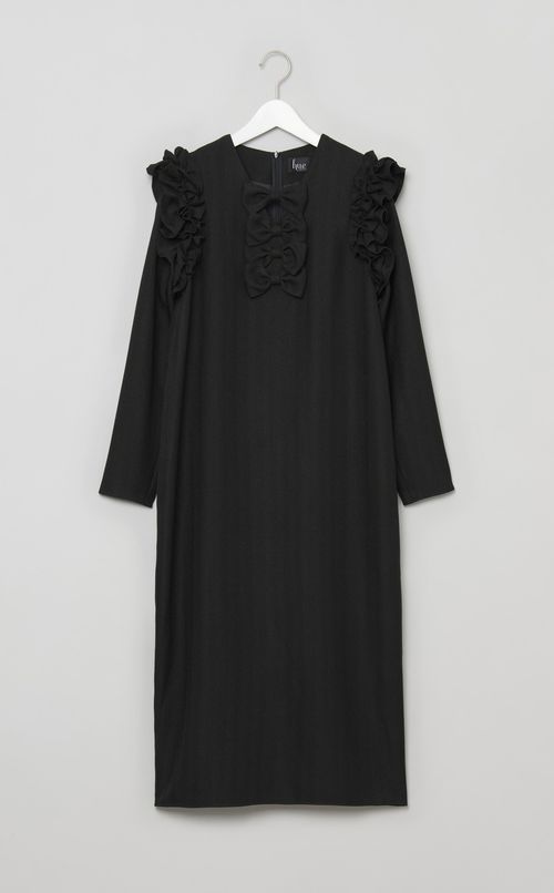 フリルスリーブリボンワンピース