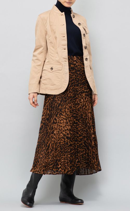 アニマル柄プリーツスカート