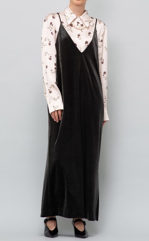 ベロアキャミソールロングワンピース