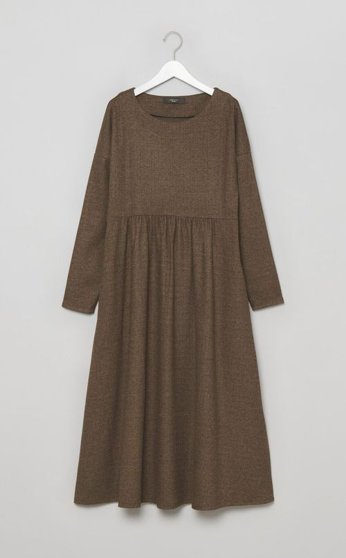 ヘリンボーンギャザーワンピース