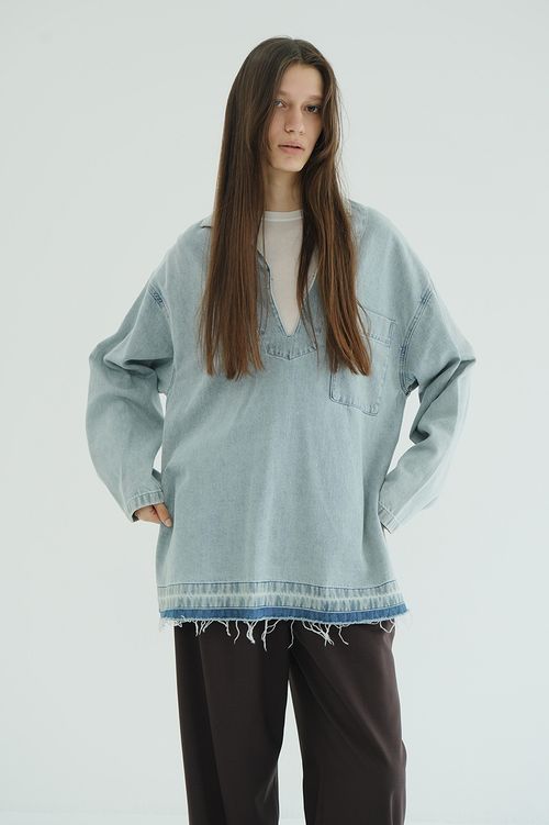 デニムオーバースキッパーシャツ