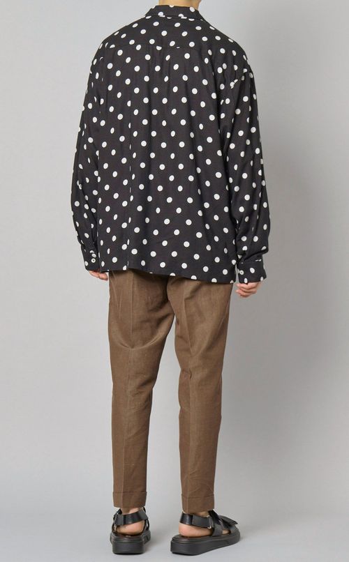 オープンカラードットシャツ