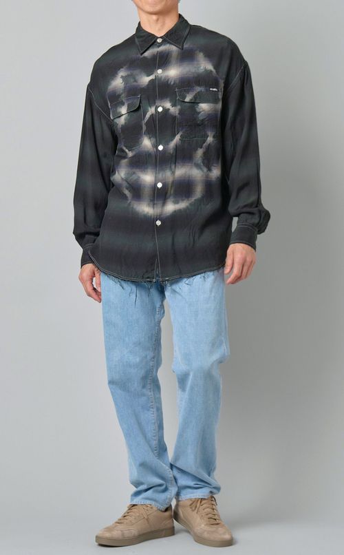オーバーダイチェックシャツ