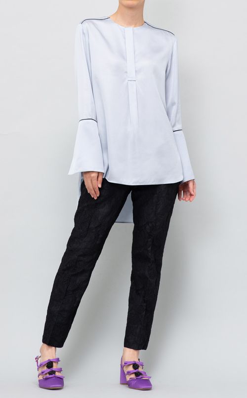 バイカラーパイピングブラウス