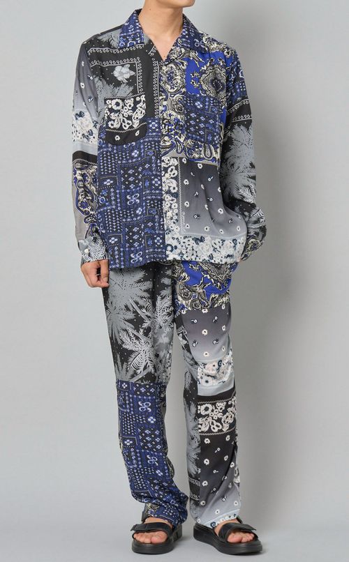 パッチワークプリントパンツ