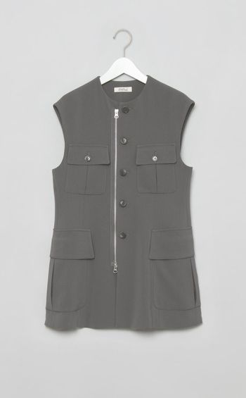 ジョーゼットノーカラーベスト